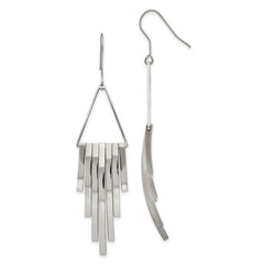 Stainless Steel Polished Bar Shepherd Hook Dangle Earrings