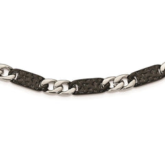 Stainless Steel Polished Black IP-plated Link Necklace