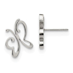 Stainless Steel Polished Butterfly Post Earrings