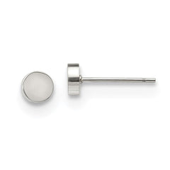 Stainless Steel Polished Circle Post Earrings