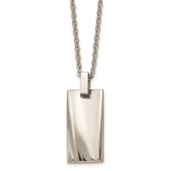 Stainless Steel Polished Concave 22in Necklace