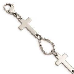 Stainless Steel Polished Cross Bracelet