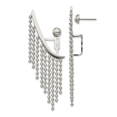 Stainless Steel Polished Dangle Adjustable Post Ear Climbers