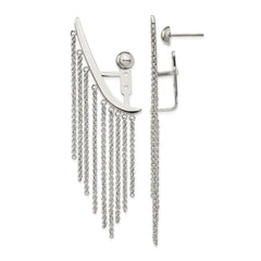 Stainless Steel Polished Dangle Chain Adjustable Post Ear Climbers