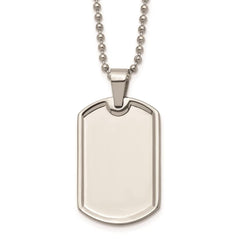 Stainless Steel Polished Dog Tag Necklace