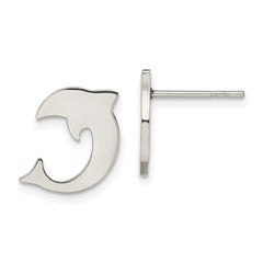 Stainless Steel Polished Dolphin Post Earrings