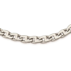 Stainless Steel Polished Fancy Squares Link Necklace