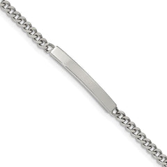 Stainless Steel Polished Flat Curb Chain 8.5in ID Bracelet
