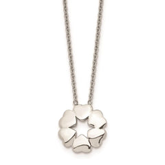 Stainless Steel Polished Flower Necklace