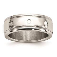 Stainless Steel Polished Grooved Ring
