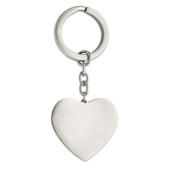 Stainless Steel Polished Heart Key Ring