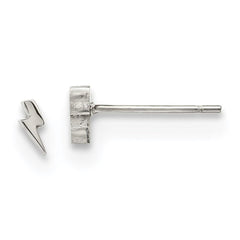 Stainless Steel Polished Lightning Bolt Post Earrings