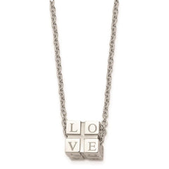 Stainless Steel Polished Love Box Necklace