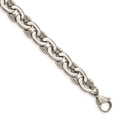 Stainless Steel Polished Ovals 8.25in Bracelet