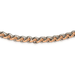 Stainless Steel Polished Rose IP-plated 24in Necklace