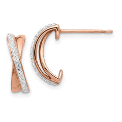Stainless Steel Polished Rose IP-plated w/Preciosa Crystal Post Earrings