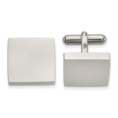 Stainless Steel Polished Square Cuff Links