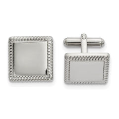 Stainless Steel Polished Square Cufflinks