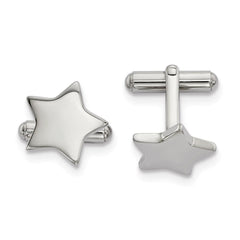 Stainless Steel Polished Star Cufflinks