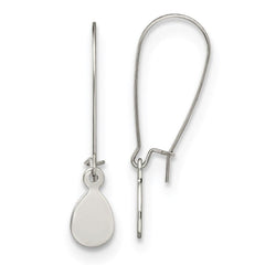 Stainless Steel Polished Teardrop Dangle Kidney Wire Earrings