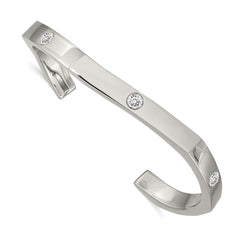 Stainless Steel Polished with Crystals from Swarovski 6.00mm Cuff Bangle