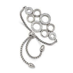 Stainless Steel Polished w/Preciosa Crystal Adjustable Bracelet