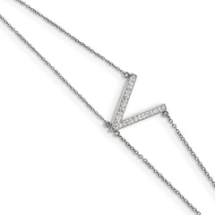 Stainless Steel Polished w/Preciosa Crystal MultiStrand w/2in ext Bracelet