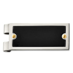 Stainless Steel Polished Yellow & Black IP-plated Money Clip