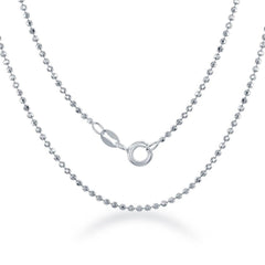 Sterling Silver 1.5mm Diamond Cut Bead Chain, 18