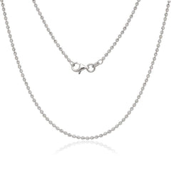 Sterling Silver 1.8mm Diamond Cut Moon Bead Chain, 18