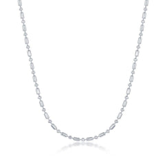 Sterling Silver 1.9mm 1+1 Bead Chain, 7
