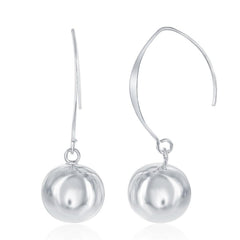 Sterling Silver 14mm Bead Threader Earrings