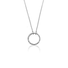Sterling Silver 16 Inch Thin Chain Necklace with Center Circle
