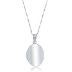 Sterling Silver 16mm High Polish Oval Locket