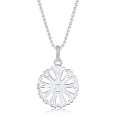 Sterling Silver 17 Inch Sun Disc Necklace