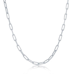 Sterling Silver 2.8mm Paper Clip Linked Chain, 18