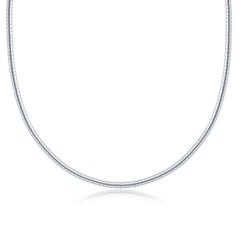 Sterling Silver 3.0 Half-Round Omega Necklace