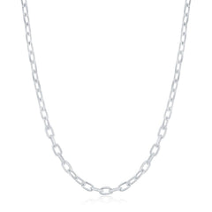 Sterling Silver 3.5mm Anchor Chain - Rhodium Plated