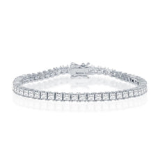 Sterling Silver 3mm Square Tennis Bracelet, 7.5