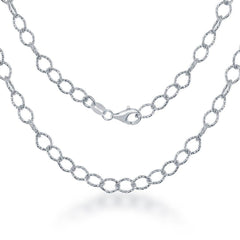 Sterling Silver 4.8mm Diamond Cut Rolo Link Chain, 24