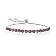 Sterling Silver 4mm Burgundy 