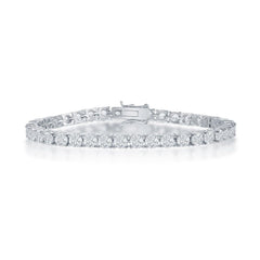 Sterling Silver 4mm Prong-Set Round CZ Tennis Bracelet, 7.5