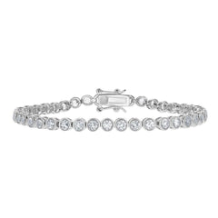 Sterling Silver 4mm Round Tennis Bracelet, 7.25