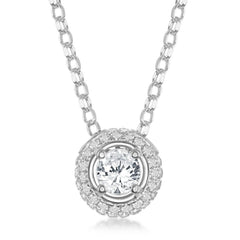 Sterling Silver 4mm White Topaz Pendant