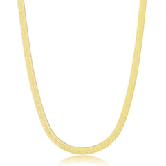 Sterling Silver 5mm Herringbone Chain - Gold Plated