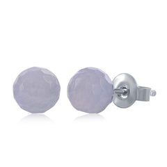 Sterling Silver 6mm Blue Lace Agate Stud Earrings