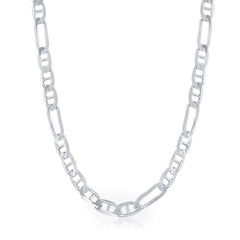 Sterling Silver 6mm Figaro Gucci Chain, 22