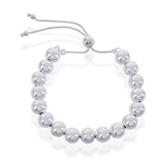 Sterling Silver 8mm Round Beads Adjustable Bolo Bracelet, 9.5
