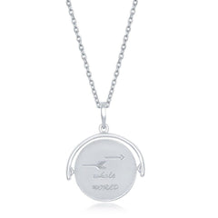 Sterling Silver Arrow Spinning Disc Necklace