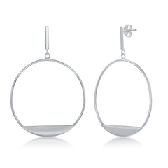 Sterling Silver Bar with Designed Hoop Earrings